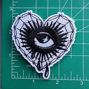 2/$10 Spiderweb Heart Eye Embroidered Patch